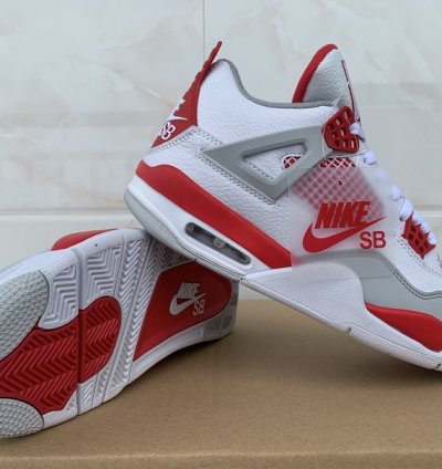 Nike Sb X Jordan 4 Varsity White Fire Red