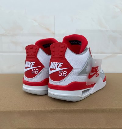 Nike Sb X Jordan 4 Varsity White Fire Red
