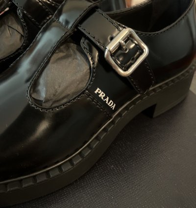 -strap Brushed Leather Mary Jane Shoes