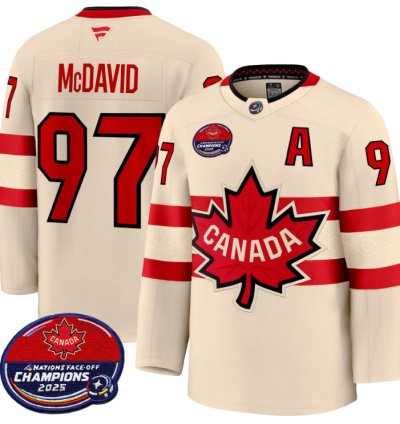 Men Connor Mcdavid Jersey 97 Canada 4 Nations Face-off 2025 Champions V2 Cream