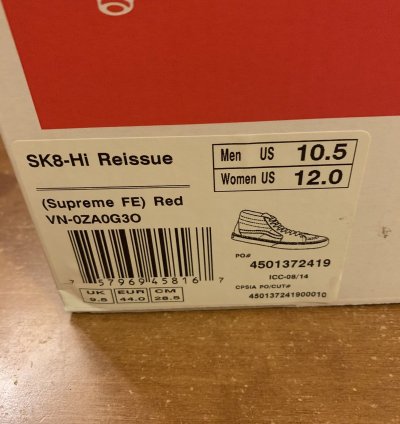 2014 Supreme Vans Sk8 Hi Fuck Em