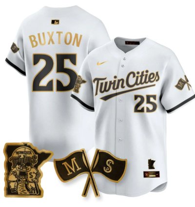 Byron Buxton Jersey 25 Minnesota Twins Alternate Limited Stitched White Gold