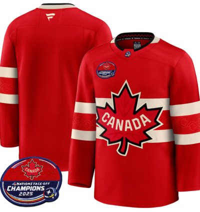Men Team Jersey Canada 4 Nations Face-off 2025 Champions V2 Red
