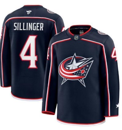 Mens Cole Sillinger Jersey 4 Columbus Blue Jackets Navy All Stitched
