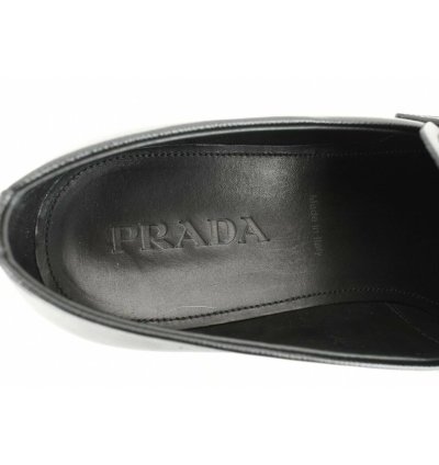 2dc127 Black Saffiano Leather Logo Penny Loafers 10 Us 11
