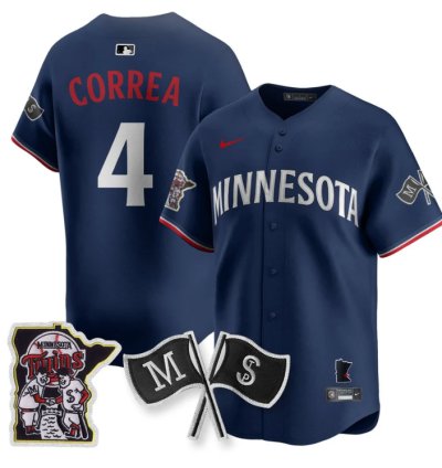 Carlos Correa Jersey 4 Minnesota Twins Alternate Limited Stitched Navy