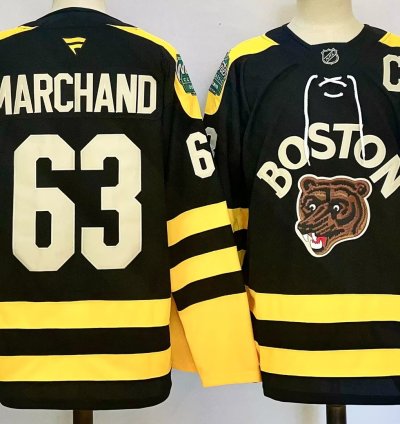 Mens Brad Marchand Jersey 63 Boston Bruins 2023 Winter Classic Stitched