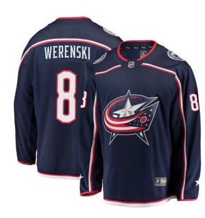 Mens Zach Werenski Jersey 8 Columbus Blue Jackets Navy All Stitched