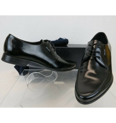 2ec124 Black Polished Leather Pointed Toe Logo Oxfords 12