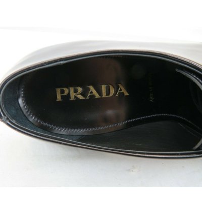 2ec124 Black Polished Leather Pointed Toe Logo Oxfords 12