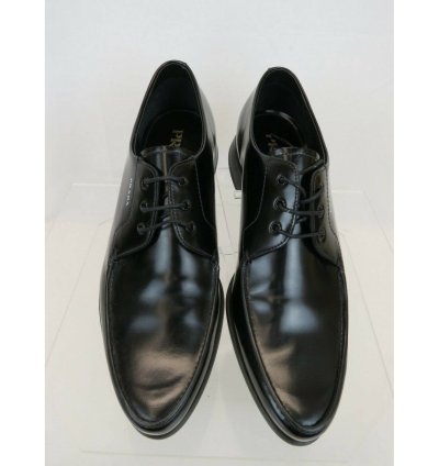 2ec124 Black Polished Leather Pointed Toe Logo Oxfords 12