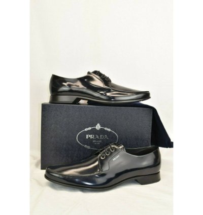 2ec124 Dark Navy Blue Polished Leather Logo Oxfords 10