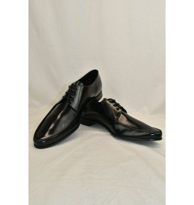 2ec124 Dark Navy Blue Polished Leather Logo Oxfords 10