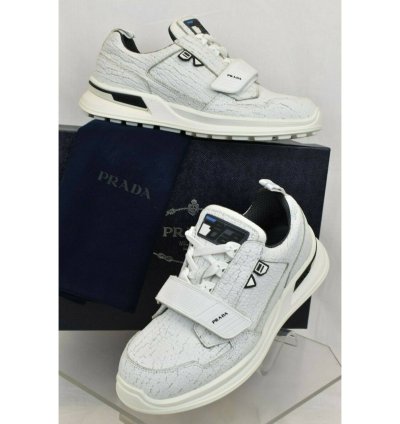 2eg266 White Leather Strap Platform Logo Sneakers 7 5