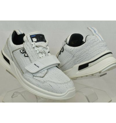 2eg266 White Leather Strap Platform Logo Sneakers 7 5