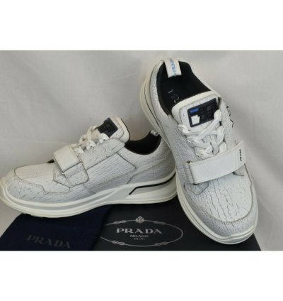 2eg266 White Leather Strap Platform Logo Sneakers 7 5