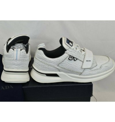 2eg266 White Leather Strap Platform Logo Sneakers 7 5