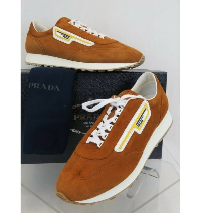 2eg286 Camel Suede Stripe Logo Low Sneakers 12 Us 13 Italy