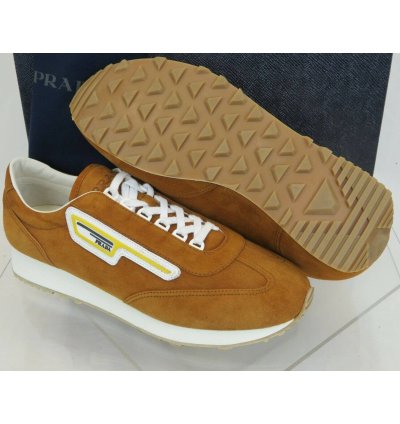 2eg286 Camel Suede Stripe Logo Low Sneakers 12 Us 13 Italy