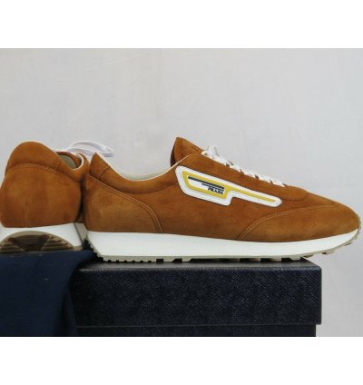 2eg286 Camel Suede Stripe Logo Low Sneakers 12 Us 13 Italy