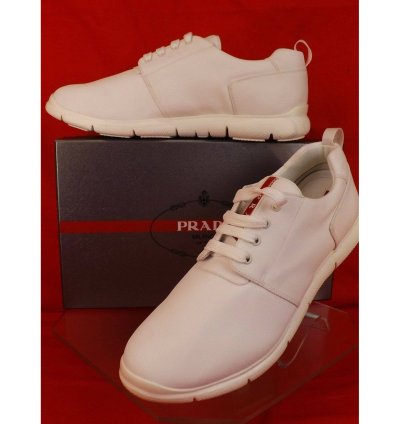 4e3055 White Bianco Canvas Lace Up Logo Sneakers 11