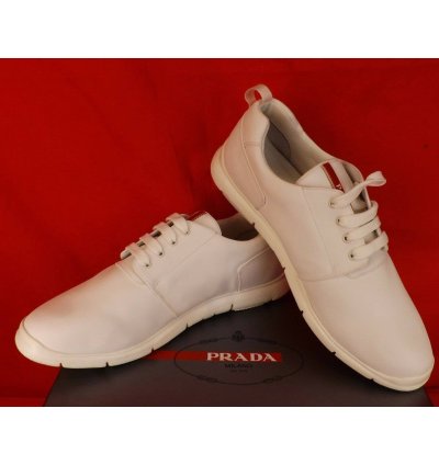 4e3055 White Bianco Canvas Lace Up Logo Sneakers 11