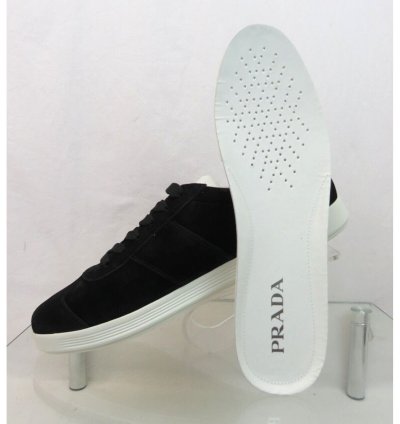 4e3466 Black Suede White Leather Logo Low Sneakers 11 Us 12