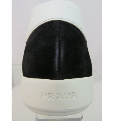 4e3466 Black Suede White Leather Logo Low Sneakers 11 Us 12