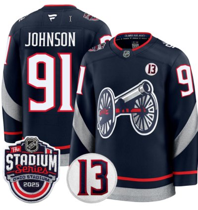 Men Kent Johnson Jersey 91 Columbus Blue Jackets 2025 Stadium Series Stitched