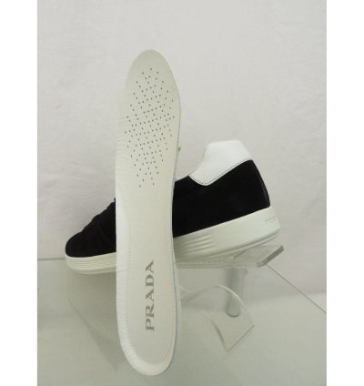4e3466 Black Suede White Leather Logo Low Sneakers 11 Us 12