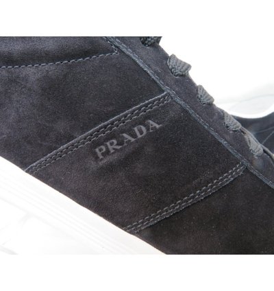 4e3466 Black Suede White Leather Logo Low Sneakers 11 Us 12