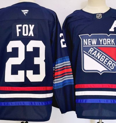 Mens Adam Fox Jersey 23 New York Rangers Navy Alternate Stitched