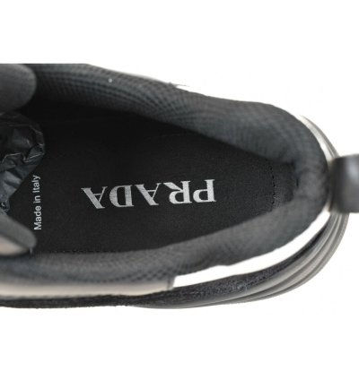 4e3490 Black Leather Suede Mesh Logo Sneakers 9 5 Us 10 5