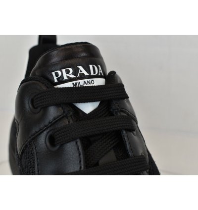 4e3490 Black Leather Suede Mesh Logo Sneakers 9 5 Us 10 5