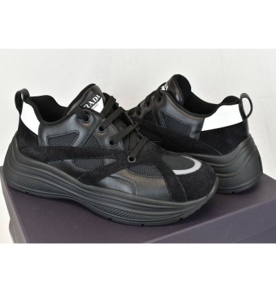 4e3490 Black Leather Suede Mesh Logo Sneakers 9 5 Us 10 5