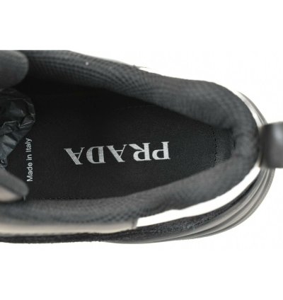 4e3490 Black Leather Suede Mesh Platform Logo Sneakers 9