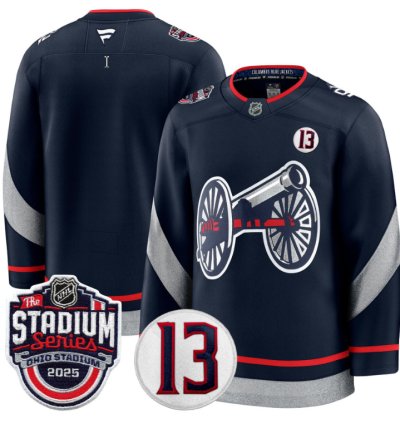 Men Team Jersey Columbus Blue Jackets 2025 Stadium Series Patch Stitched