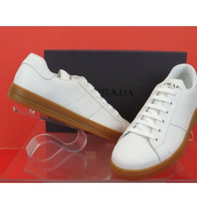 4e3501 White Leather Lace Up Logo Low Top Sneakers 7