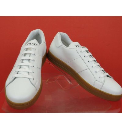 4e3501 White Leather Lace Up Logo Low Top Sneakers 7