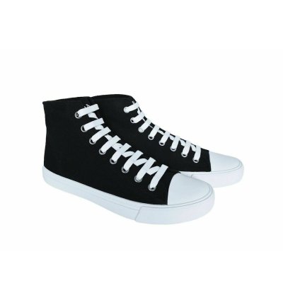 4t3557 Black Canvas Rubber Logo Hi Top Trainers Sneakers 11