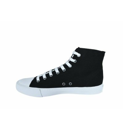 4t3557 Black Canvas Rubber Logo Hi Top Trainers Sneakers 11