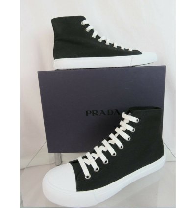 4t3557 Black Canvas Rubber Logo Hi Top Trainers Sneakers 11