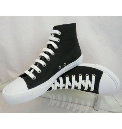 4t3557 Black Canvas Rubber Logo Hi Top Trainers Sneakers 11