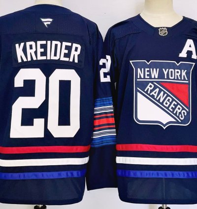 Mens Chris Kreider Jersey 20 New York Rangers Navy Alternate Stitched
