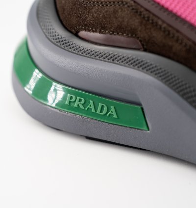 8 5 9 5us Prada Systeme Leather Sneakers Suede Burgundy Pink