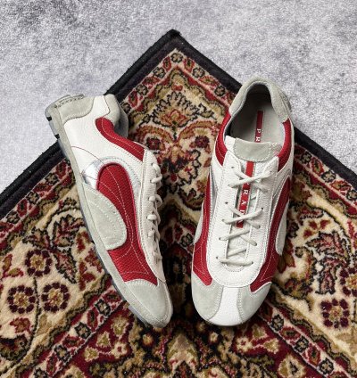 90 Prada Monte Carlo Leather Sneakers Americas Cup Y2k