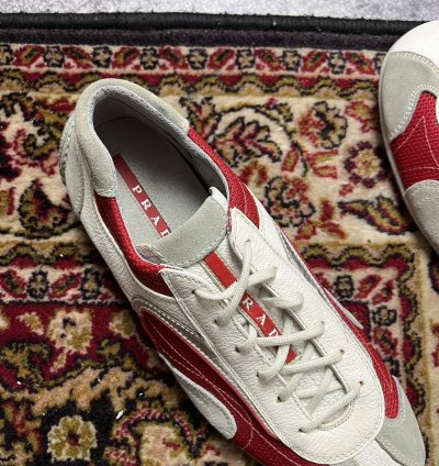90 Prada Monte Carlo Leather Sneakers Americas Cup Y2k