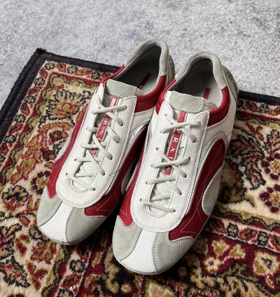 90 Prada Monte Carlo Leather Sneakers Americas Cup Y2k
