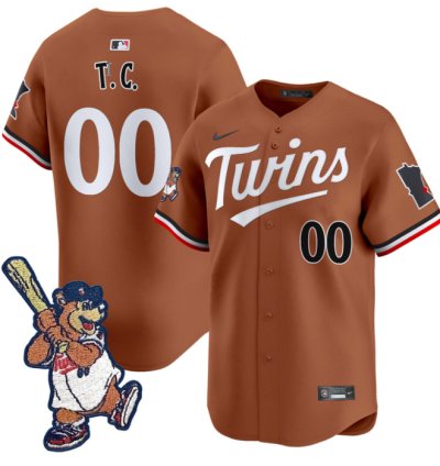 Tc Bear Jersey 00 Minnesota Twins Tc Bear Patch Vapor Premier Limited Stitched