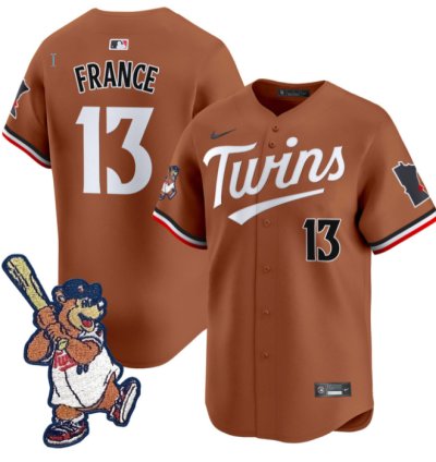 Ty France Jersey 13 Minnesota Twins Tc Bear Patch Vapor Premier Limited Stitched